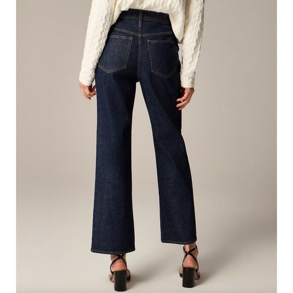 J.Crew Slim Wide Jean Resin Rinse Blue Denim High Rise Classic Womens US 28 NWT - Picture 2 of 13